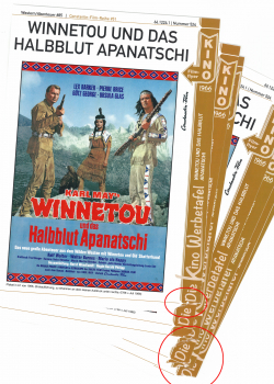 Kinowerbetafel #524 - Winnetou und das Halbblut Apanatschi (Ecke ab)