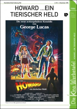 Kinowerbetafel #355 - Howard ... ein tierischer Held