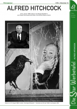 Star-Werbetafel #13 - Alfred Hitchcock