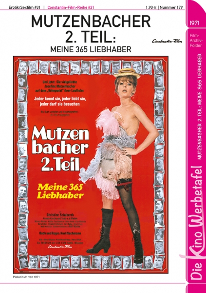 Kinowerbetafel #179 - Mutzenbacher 2 Teil: Meine 365 Liebhaber
