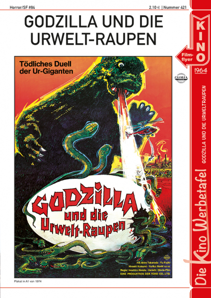 Kinowerbetafel #421 - Godzilla und die Urweltraupen